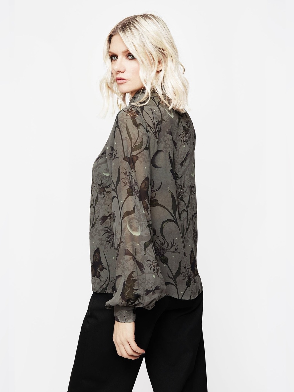 Disturbia Gloriana Floral Print Chiffon Shirt US 6 / UK 10 - Picture 4 of 9